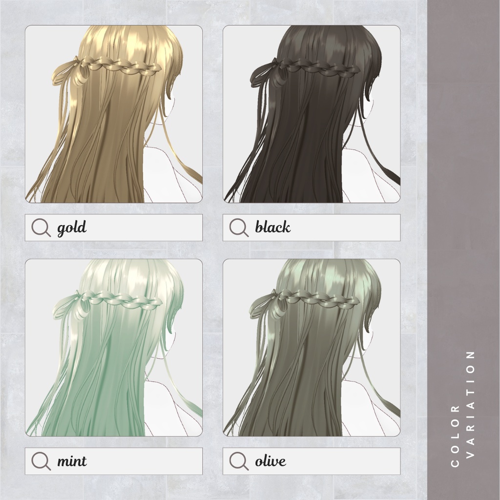VRoid ヘアテクスチャ GLACAGE 24colorSET