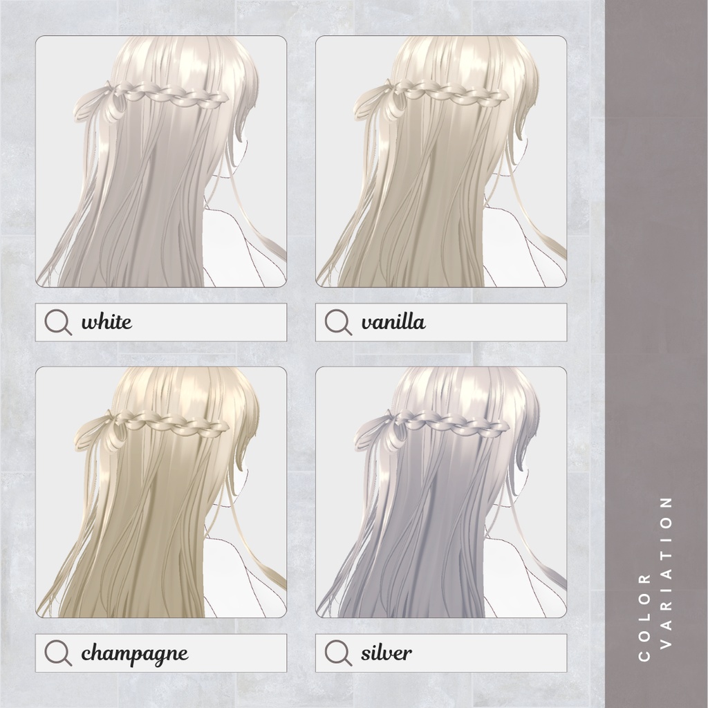VRoid ヘアテクスチャ GLACAGE 24colorSET