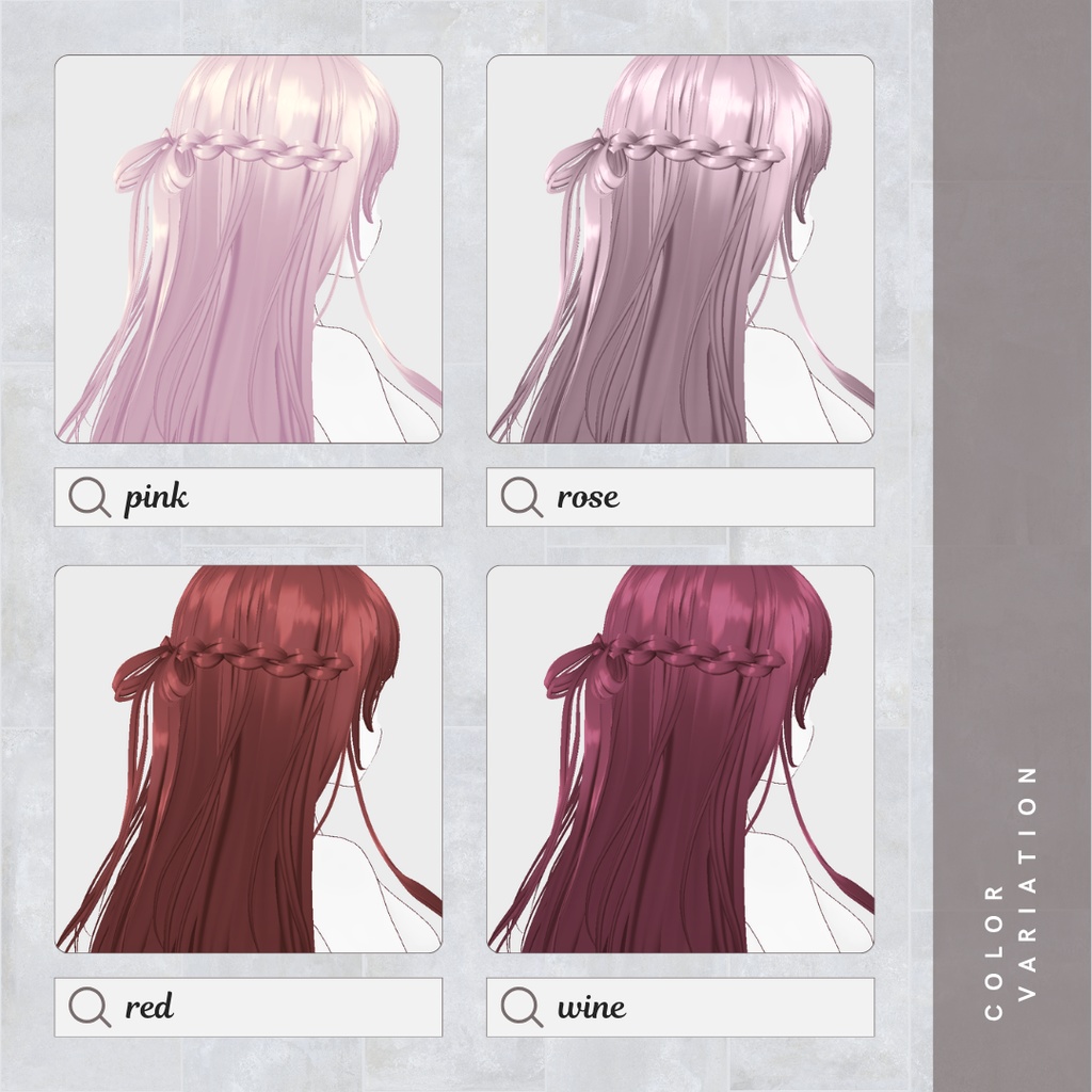 VRoid ヘアテクスチャ GLACAGE 24colorSET