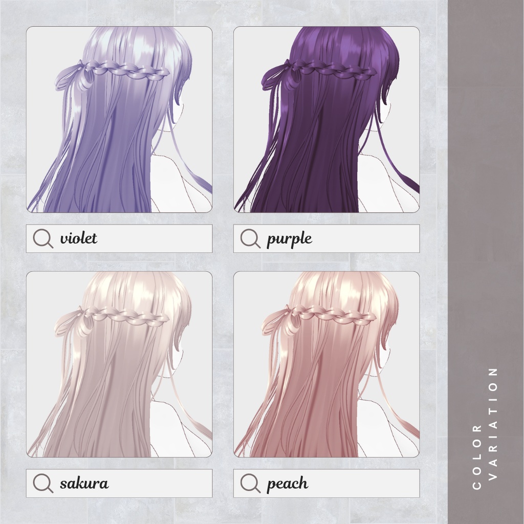 VRoid ヘアテクスチャ GLACAGE 24colorSET
