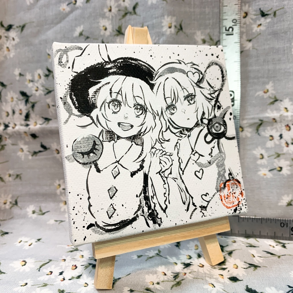 【2026年作】10cm 2人組 ミニキャンバス 手描き