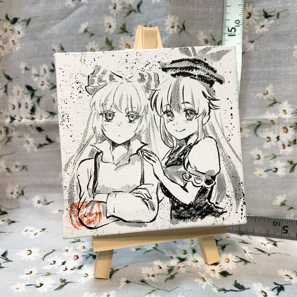 【2026年作】10cm 2人組 ミニキャンバス 手描き