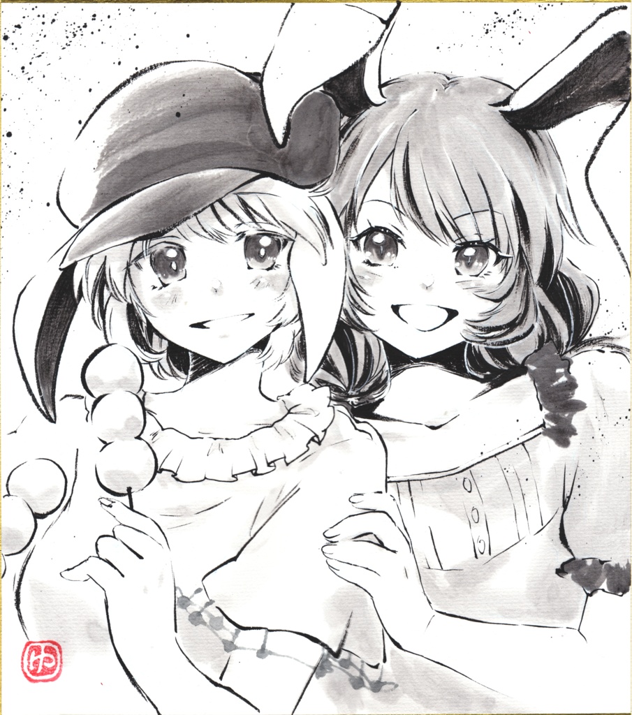 【新作】清蘭&鈴瑚　手描き色紙