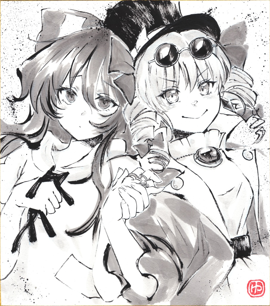 【新作】依神紫苑&女苑　手描き色紙