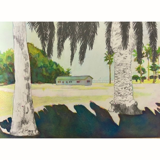 原画「うさぎのいる島」