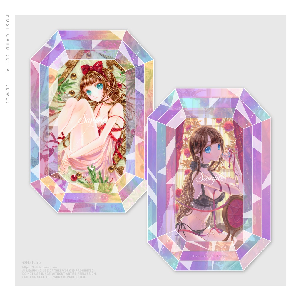 Postcard Set A  - jewel-