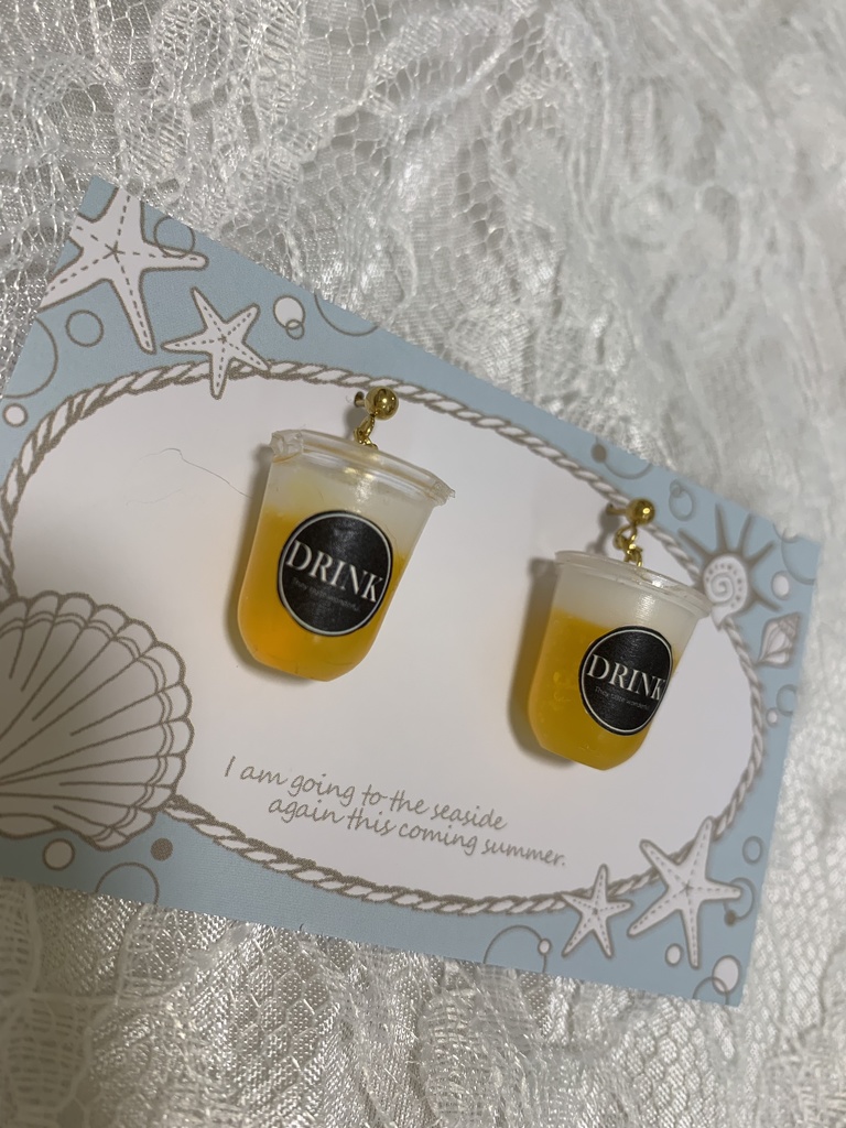 お祭りビールのピアス