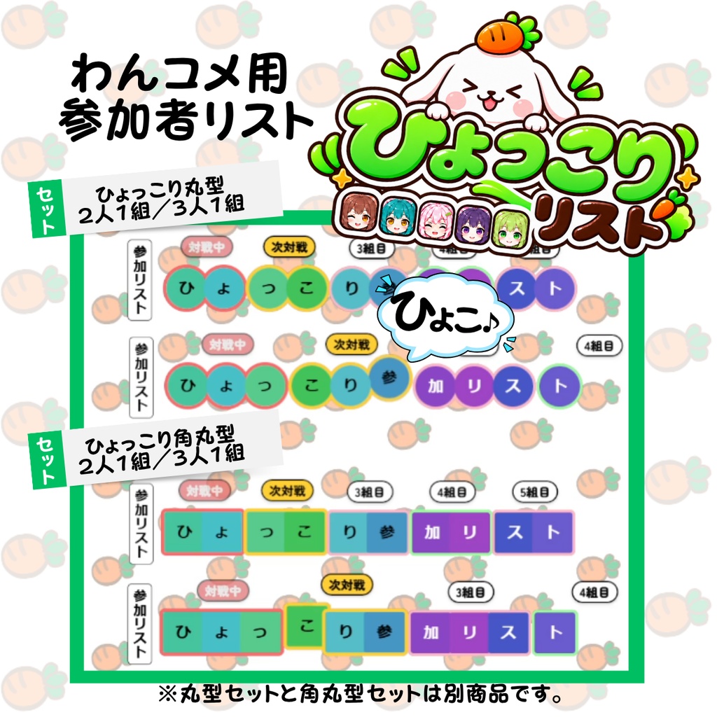【わんコメ用】ひょっこりリスト｜アイコンで組分けできる参加者リスト