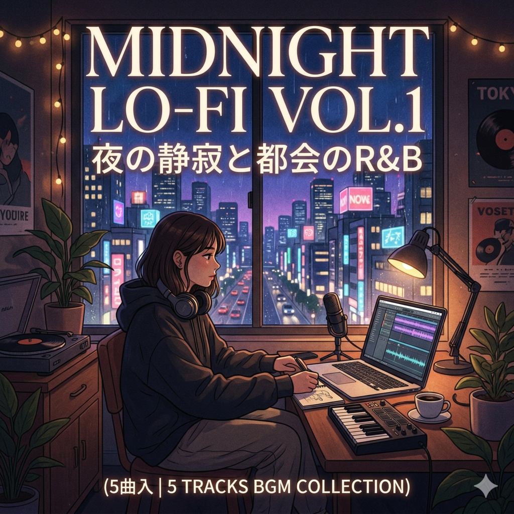 【BGM素材集】Midnight Lo-Fi Vol.1 - 夜の静寂と都会のR&B（5曲入）