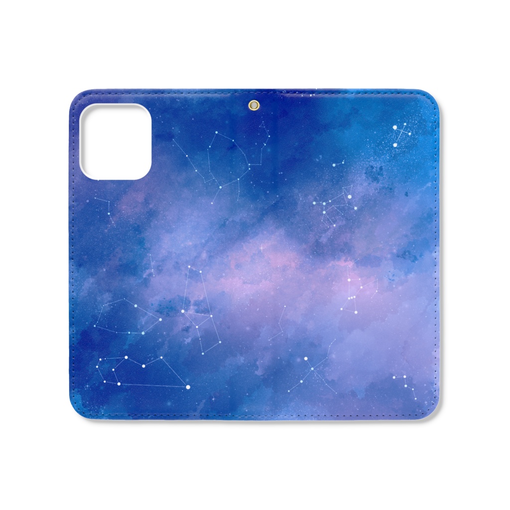 星座柄iPhone12ケース(手帳型)