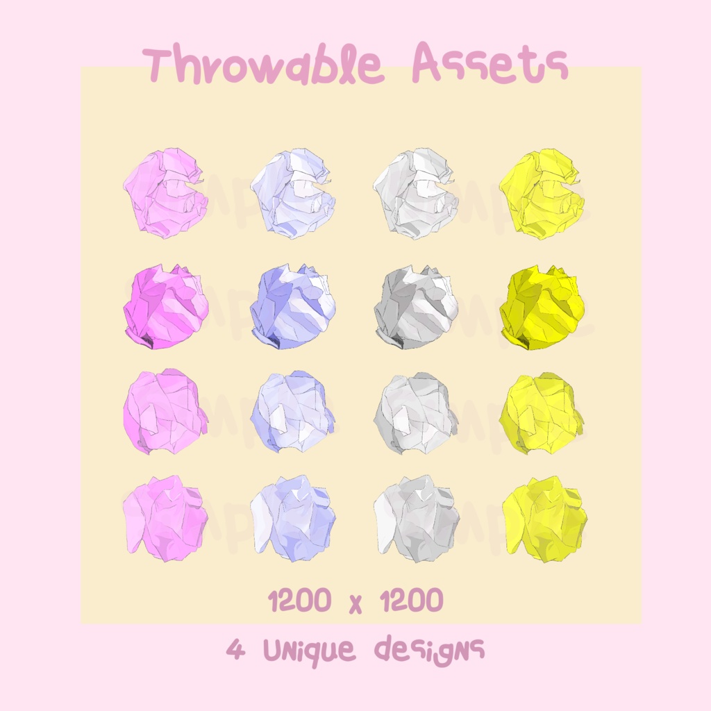 Paper Crumpled Throw (Throwable) | VTuber & Streaming Compatible