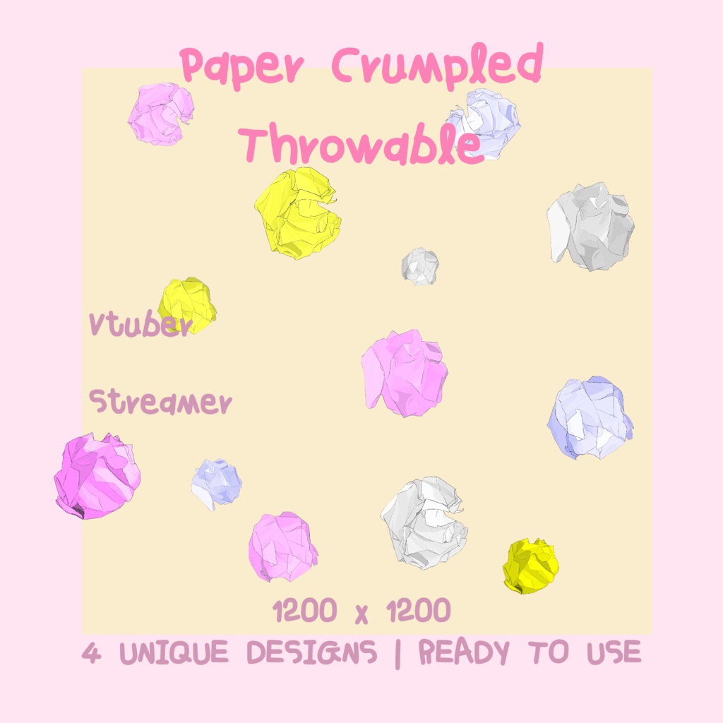 Paper Crumpled Throw (Throwable) | VTuber & Streaming Compatible