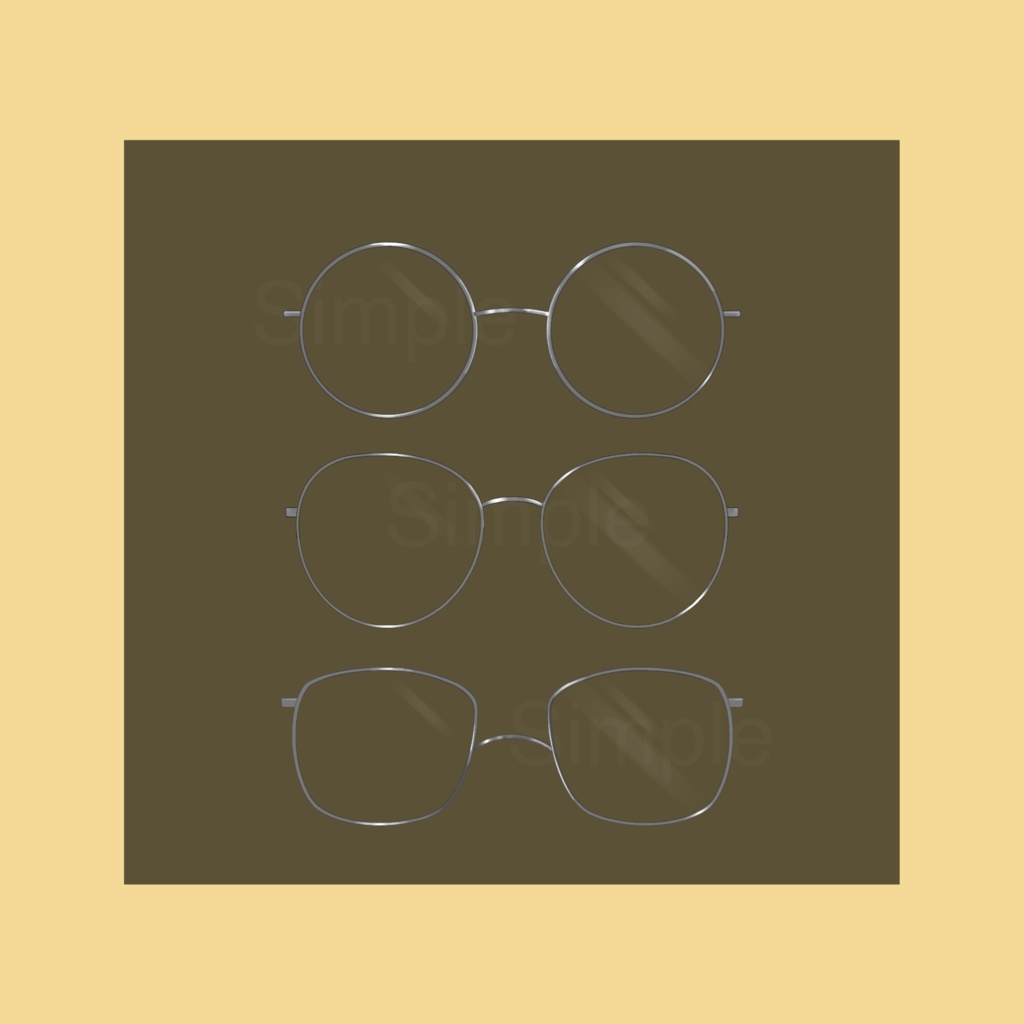 【Vtuber Glasses Asset】 | Wire Frame Glasses