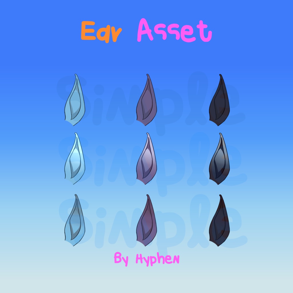 【Vtuber Assets】 | Horse Ear Accessories (Multiple Styles & Colors)