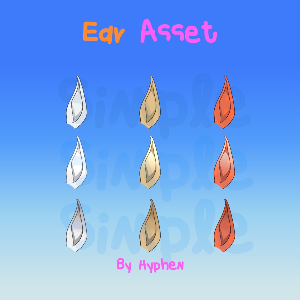 【Vtuber Assets】 | Horse Ear Accessories (Multiple Styles & Colors)