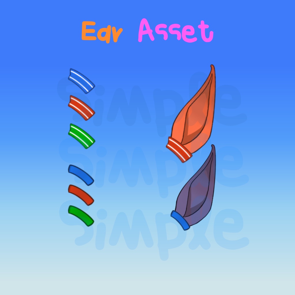 【Vtuber Assets】 | Horse Ear Accessories (Multiple Styles & Colors)