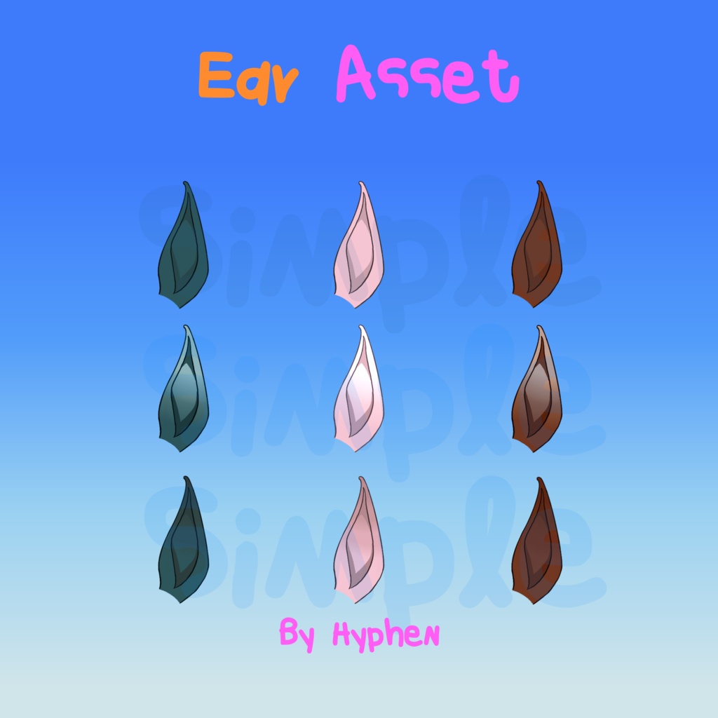【Vtuber Assets】 | Horse Ear Accessories (Multiple Styles & Colors)