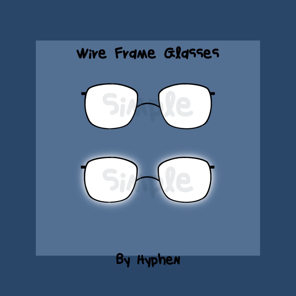 VTuber Asset | Luminous Wireframe Anime Glasses (6 Styles, Neon Glow)