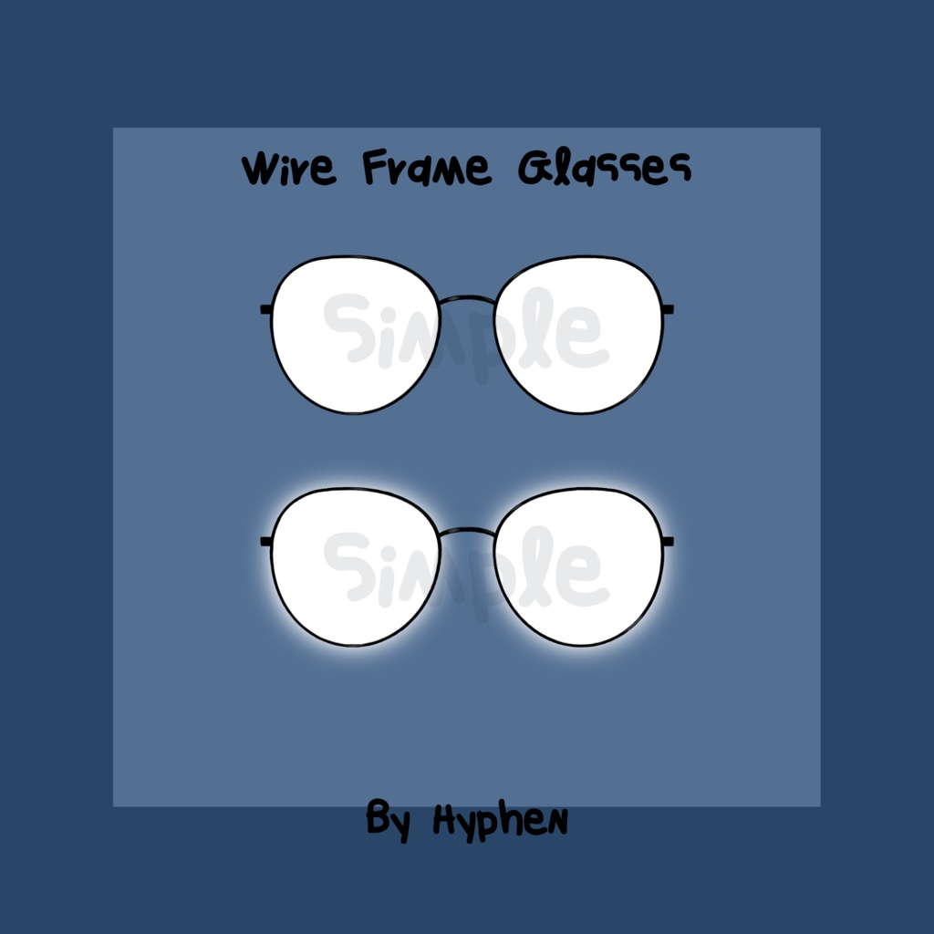 VTuber Asset | Luminous Wireframe Anime Glasses (6 Styles, Neon Glow)
