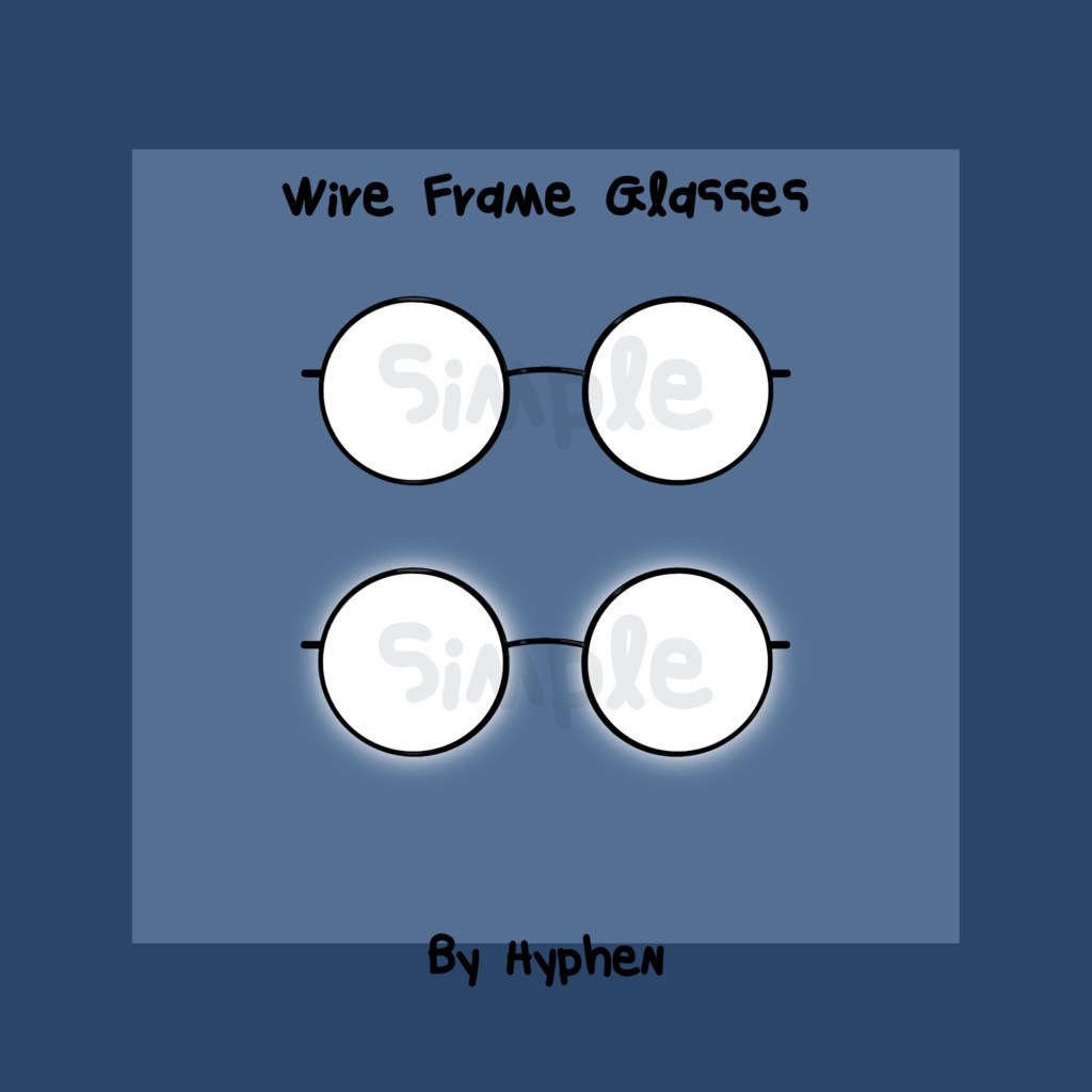 VTuber Asset | Luminous Wireframe Anime Glasses (6 Styles, Neon Glow)