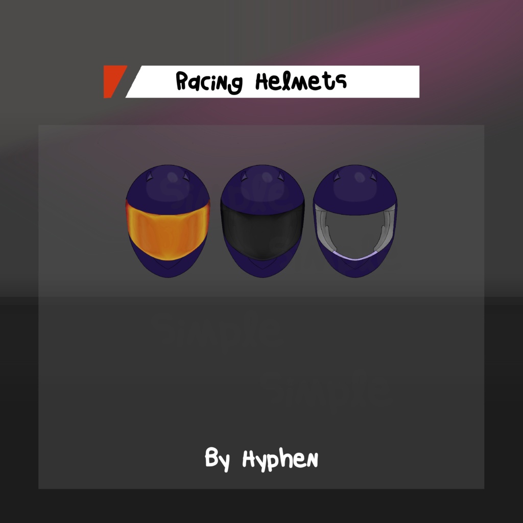 VTuber Asset | Racing Helmet Set – 5 Colors & 3 Faceplate Styles (PNG Pack)
