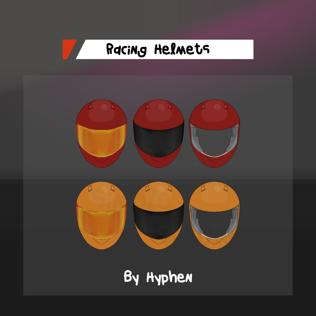 VTuber Asset | Racing Helmet Set – 5 Colors & 3 Faceplate Styles (PNG Pack)