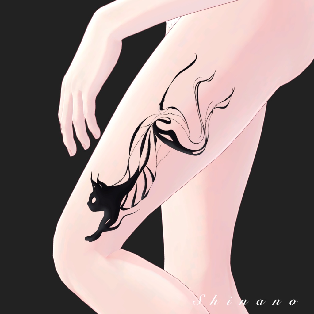 【Cat Tattoo】 猫のタトゥー 4Kテクスチャ 4K Texture