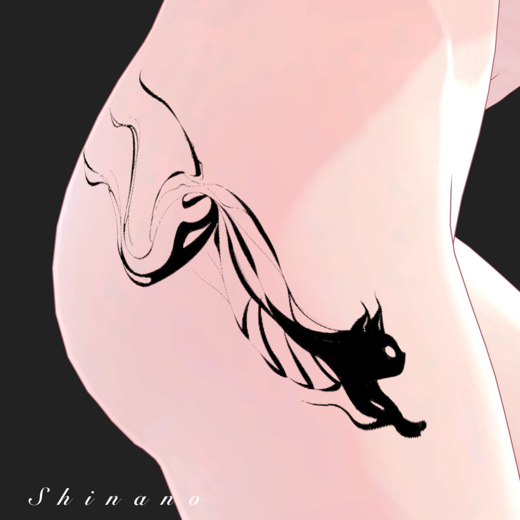 【Cat Tattoo】 猫のタトゥー 4Kテクスチャ 4K Texture