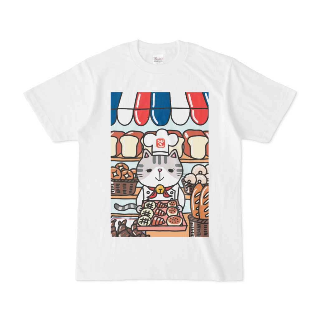 パン屋にゃんこTシャツ