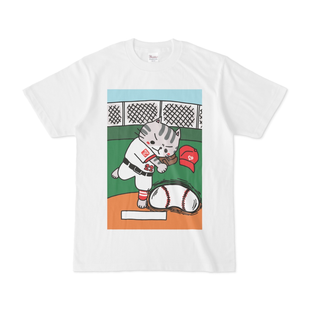 野球にゃんこTシャツ