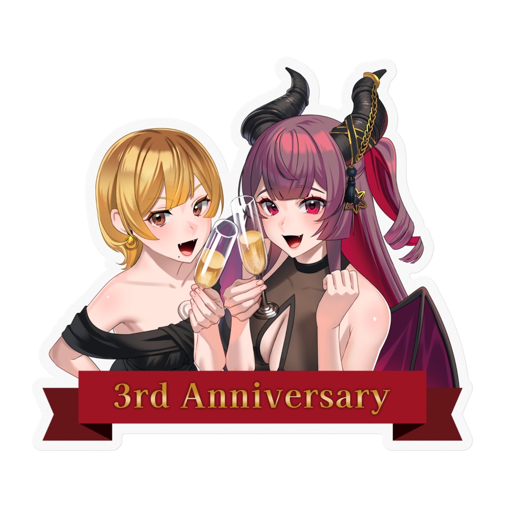 ステッカー(クリア) ばむめろ3周年