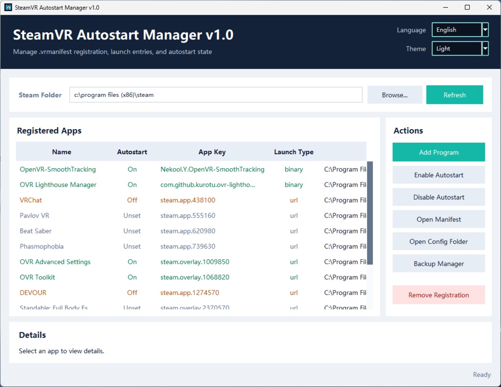 SteamVR 自動起動マネージャー/SteamVR Autostart Manager