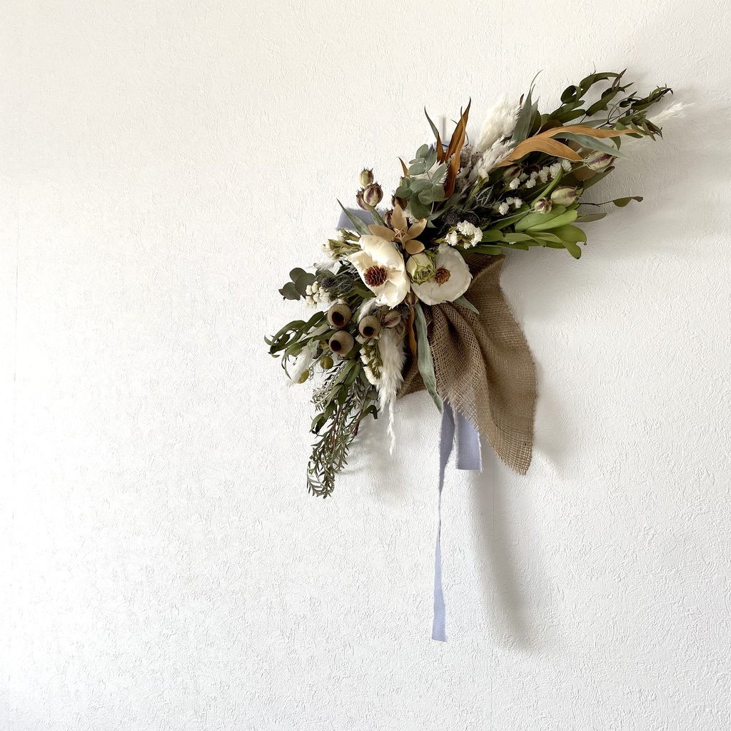 横長ドライフラワースワッグ