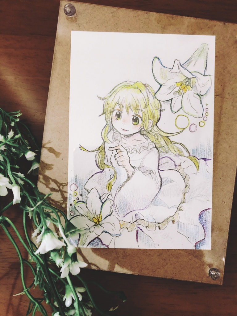 【原画】ユリの姫(色鉛筆)