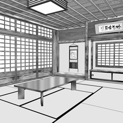 漫画背景　和風屋敷内観01