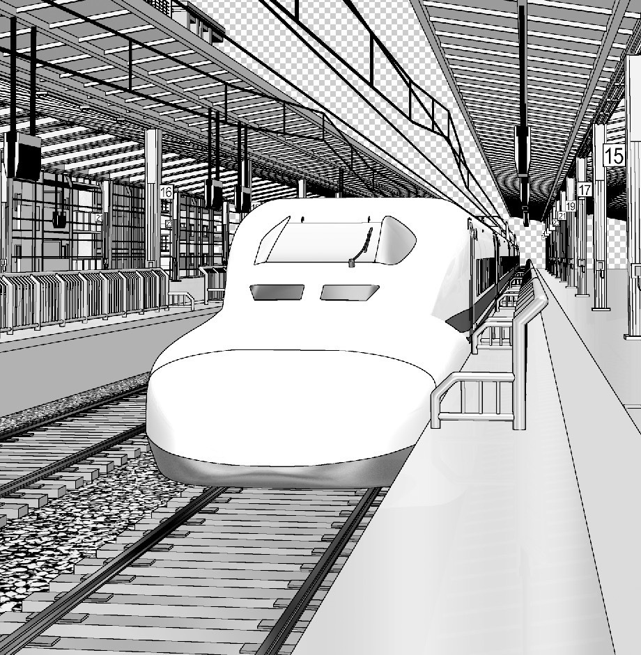 漫画背景 新幹線ホーム Alumin2 Booth