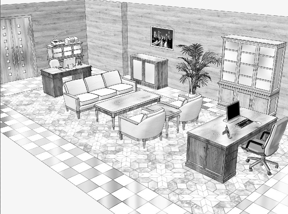 漫画背景 社長室01