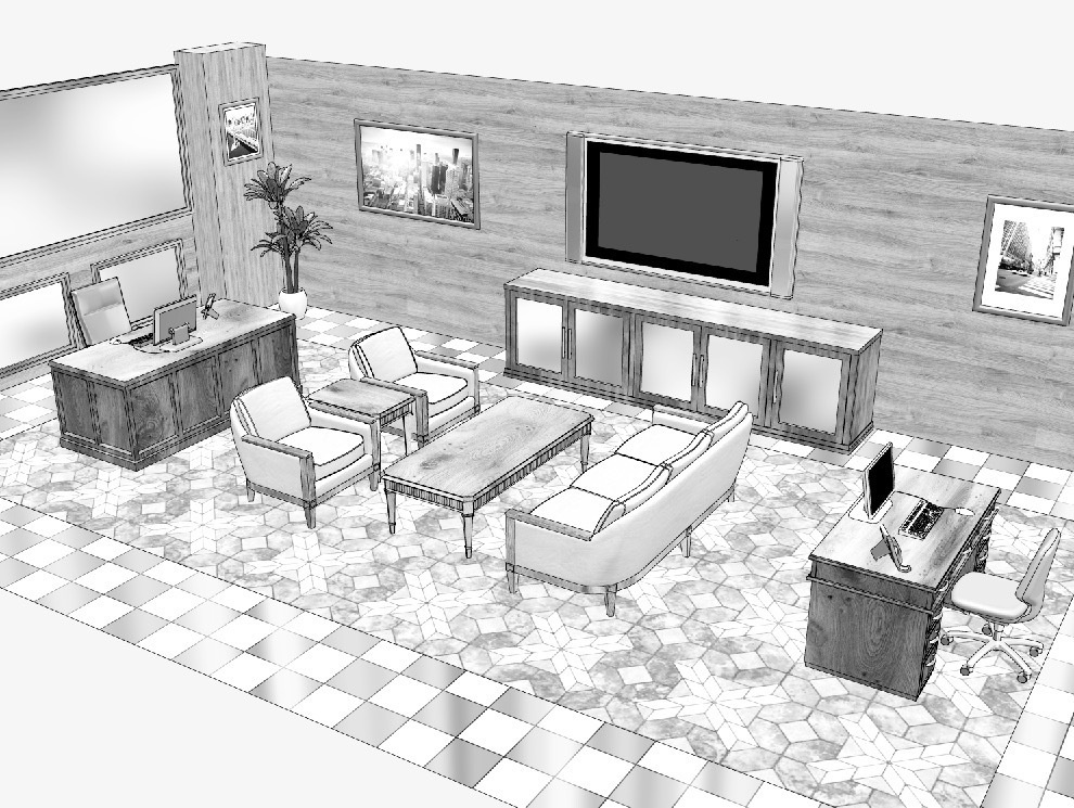 漫画背景　社長室01