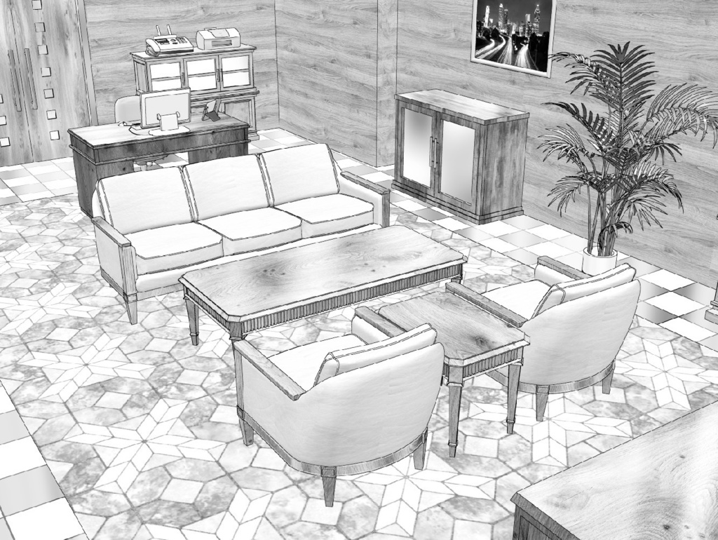 漫画背景 社長室03