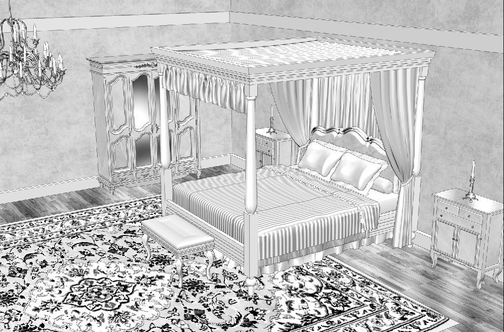 漫画背景 ベッドルーム02 Alumin2 Booth
