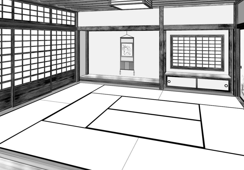 漫画背景　和風屋敷内観04