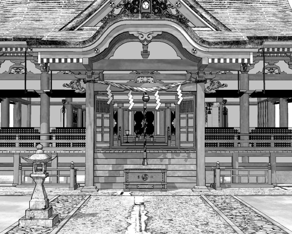 漫画背景　神社02