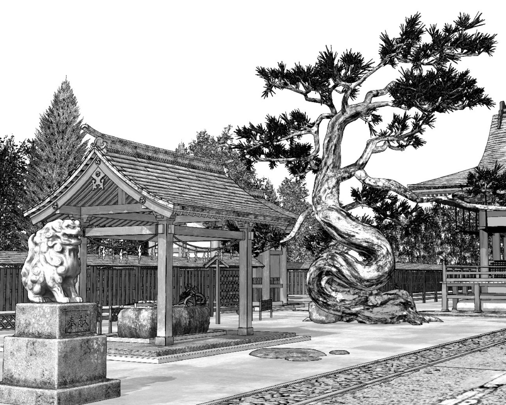漫画背景　神社03