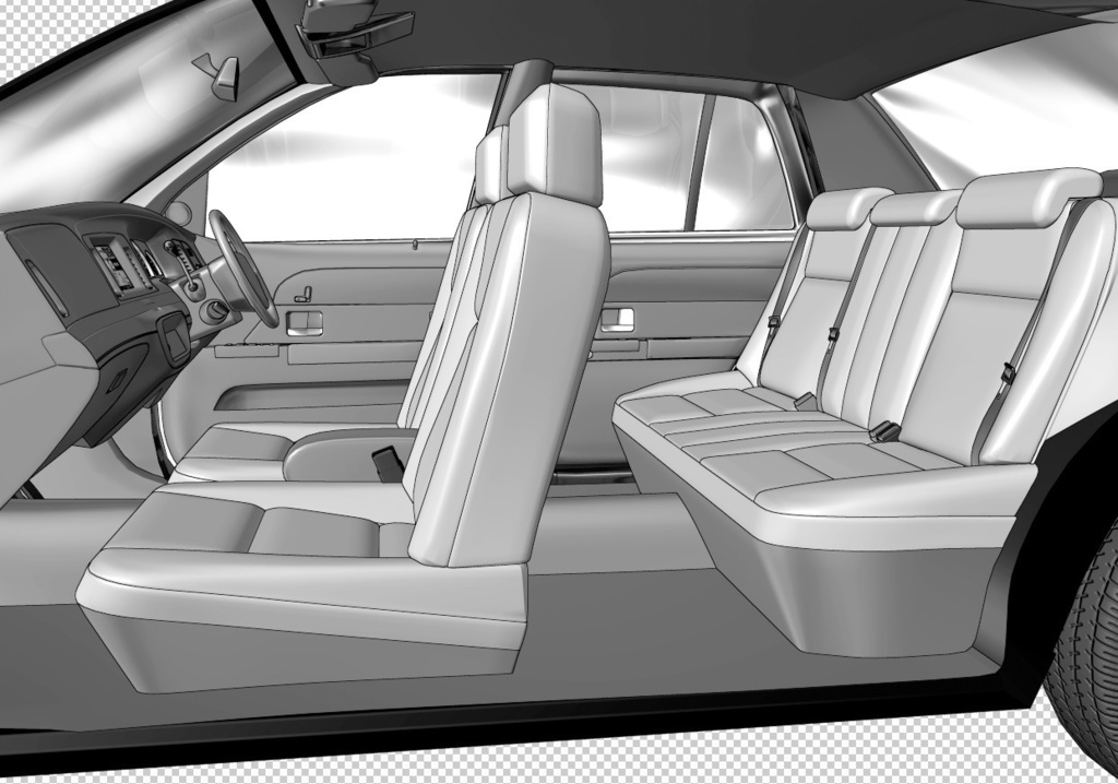 漫画背景　自動車車内04