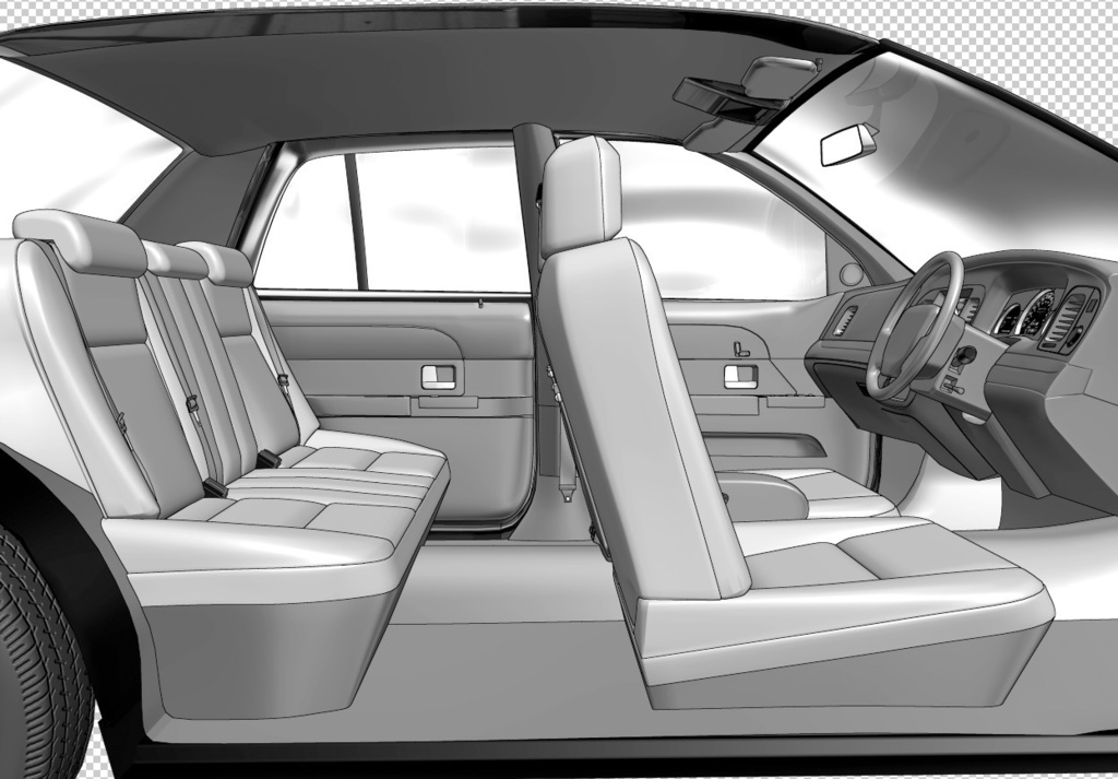 漫画背景　自動車車内06