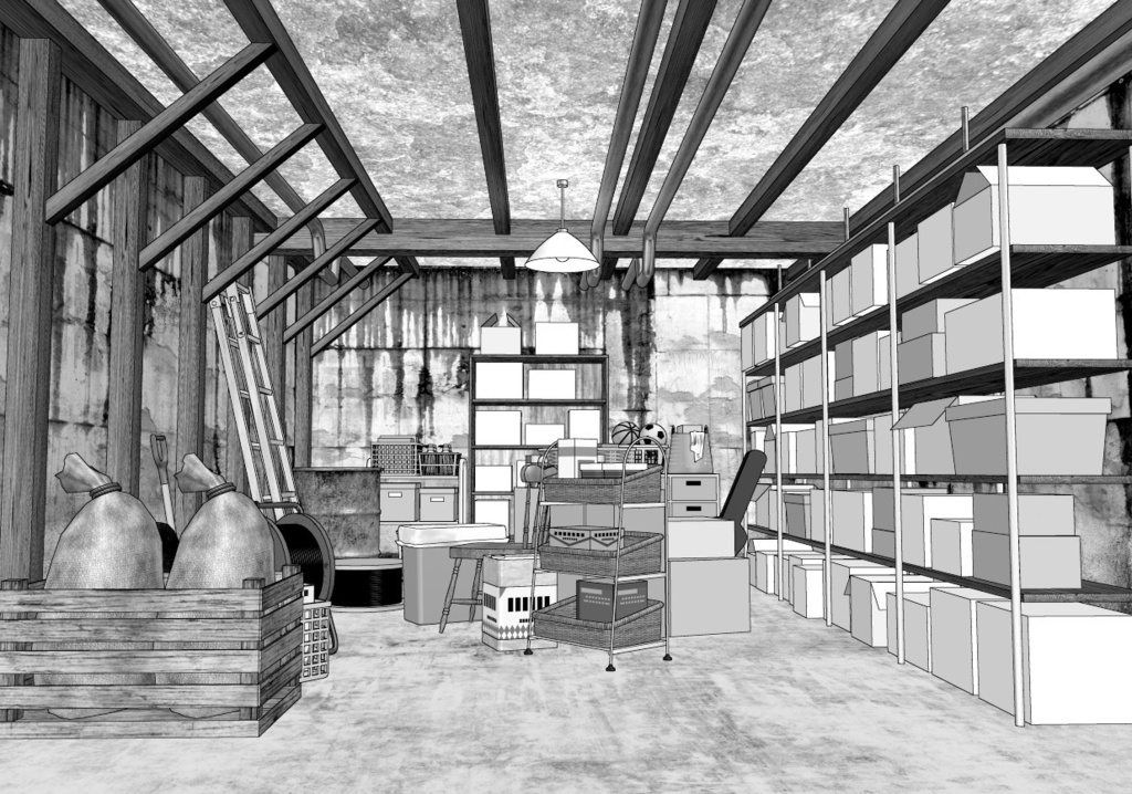 漫画背景　地下室01