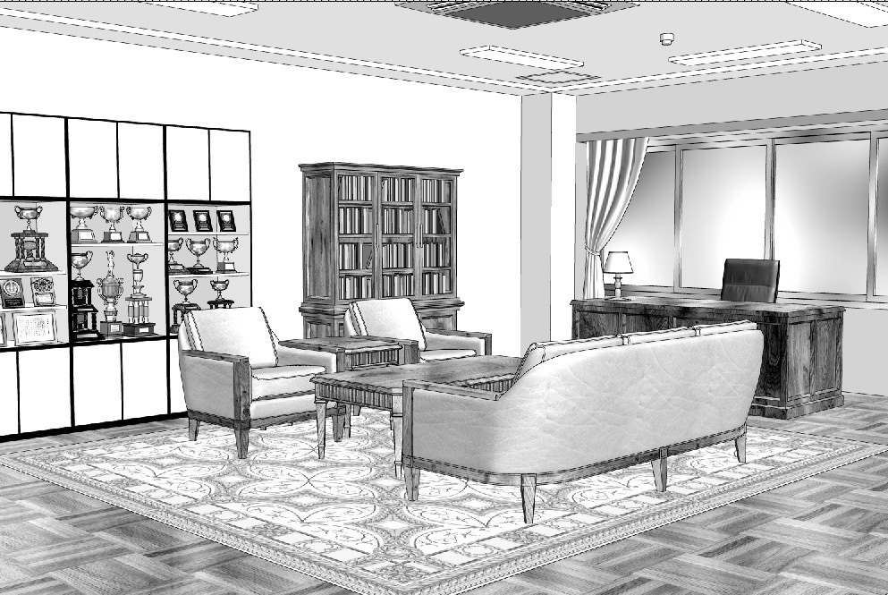 漫画背景　校長室02