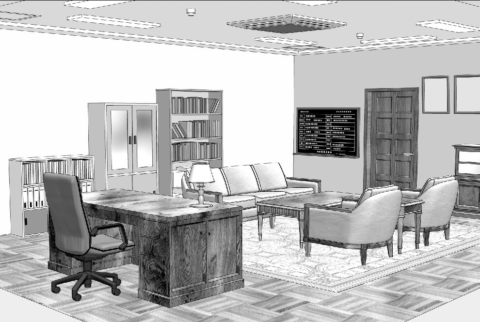 漫画背景　校長室03