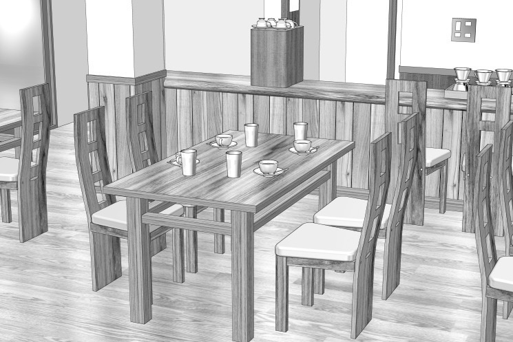 漫画背景　喫茶店店内04