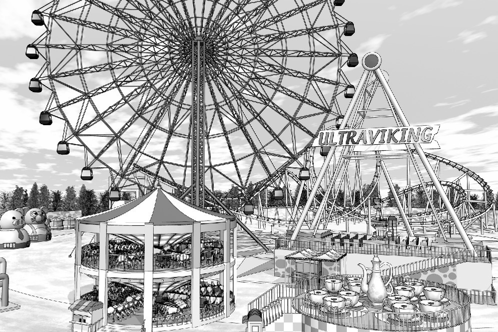 漫画背景　遊園地02